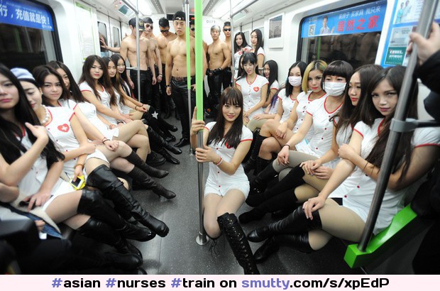 #asian #nurses #train #subway #uniform