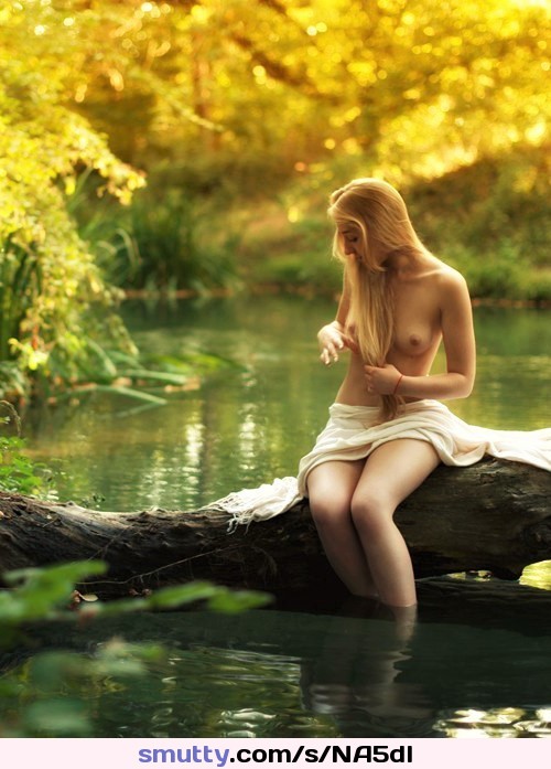 #gorgeouswoman#outdoors#eveninglight#waternymph#sylphlike#longfairhair#topless#enchantingbreasts#perfection#atmospheric#eroticimage