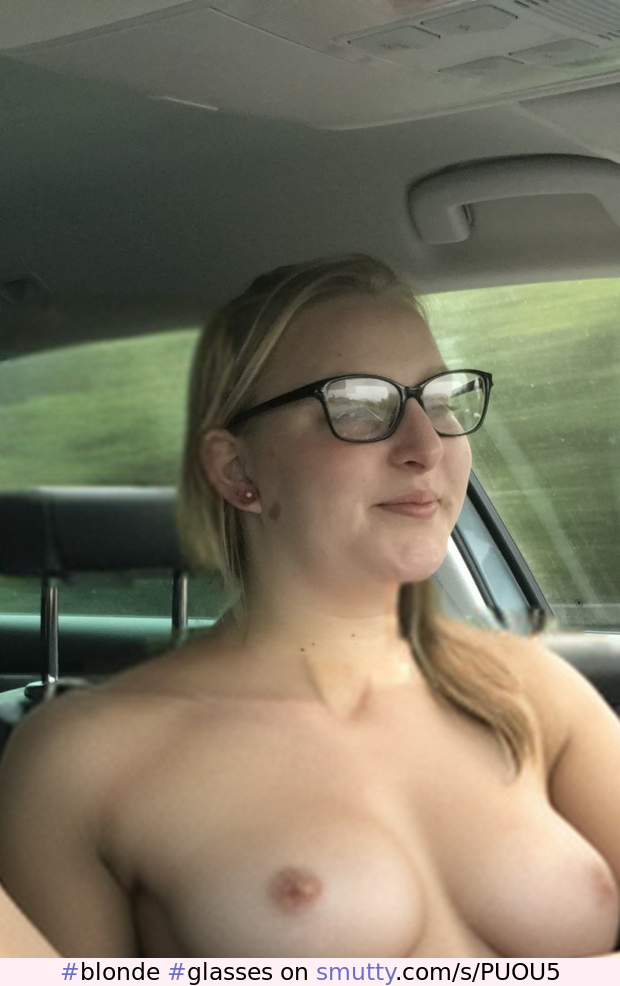 #blonde #glasses #driving #bigtits