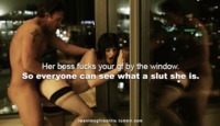 #MarquisGif#caption#officesex#secretary#YourGirl#bentover#naked#againstwindow#HerBoss#fuckinghot#publicsex#exhibitionist#sexualobject#slut