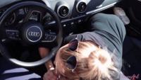 Outdoor Blowjob In The Car!  Babe in a Cabriolet. Luxury.