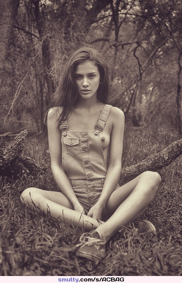 #overalls #outdoor #nature #forest #sneakers #tanlines #eyes #petite #smallboobs