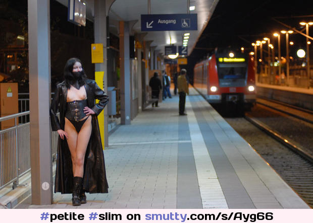 #petite #slim #smallboobs #tinytits #corset #bustier #leather #latex #metro #subway #transport