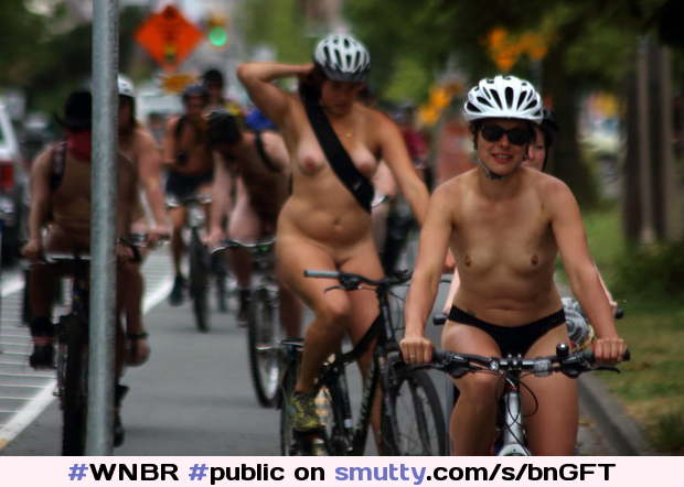 #WNBR #public #publicnudity #outdoor #bike #bicycle #cyclerotica #smallboobs #smile #smiling #bodypaint #sunglasses