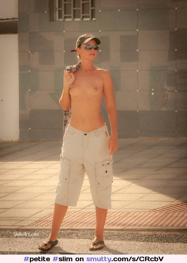 #petite #slim #smallboobs #tinytits #topless #hat #baseballcap #sunglasses #outdoor