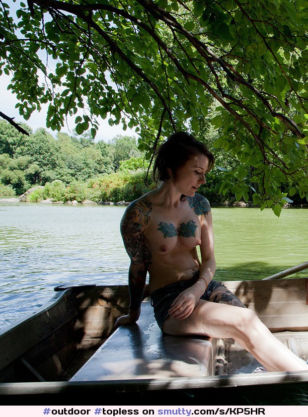 #lake. #boat. #topless. 