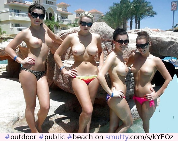 #outdoor #public #beach #topless #toplessbikini  #toplessbeach #amateur #group #sunglasses #smile #smiling #group