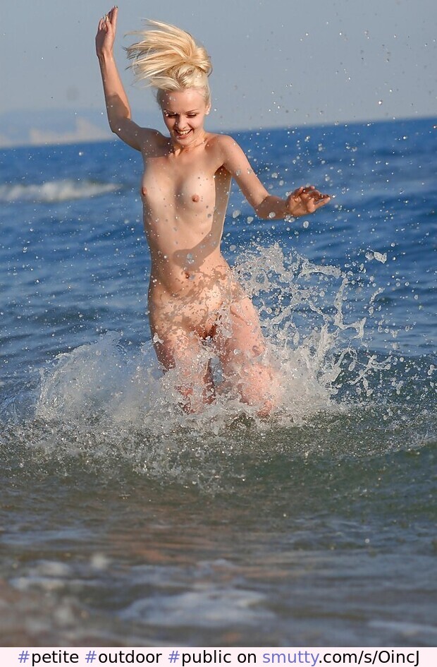 #petite #outdoor #public #beach #nude #nudebeach #amateur #wet #tanlines #smallboobs #blonde #exuberance