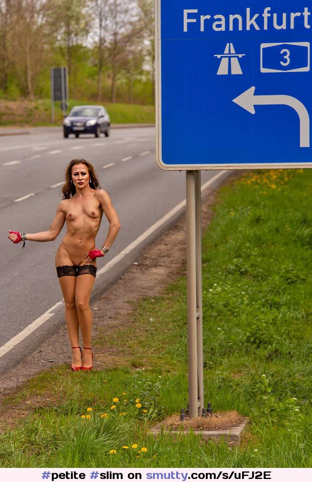 #petite #slim #smallboobs #tinytits #nude #outdoor #public #hitchhiker #hitchhiking #Germany #stockings