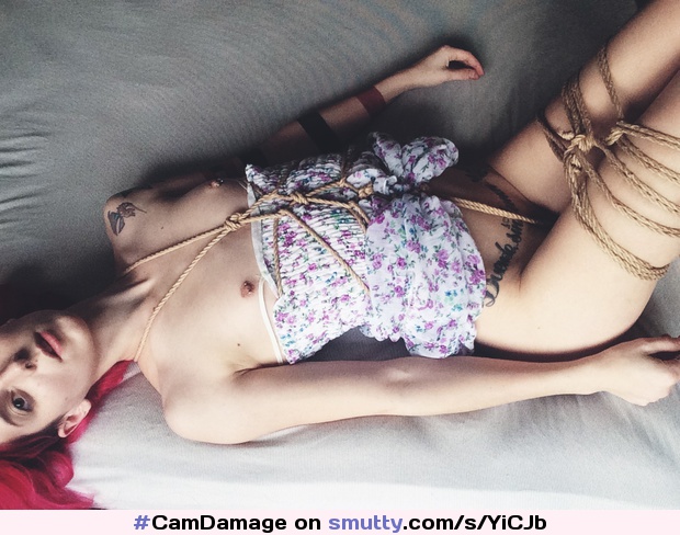 #CamDamage #CamilleDamage #smallboobs #pierced #piercednipples #nipplepiercing #pale #ink #bondage #ropeplay