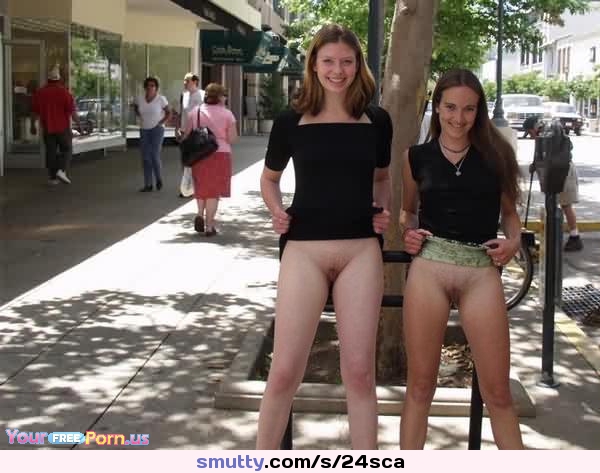 Wish I Was Their To See These Two Nice Teens Flashing In A Public Place