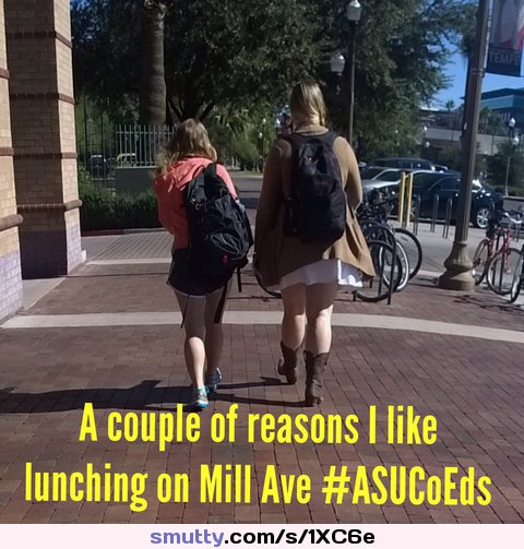 An image by Mwminnwphx: College cuties | #ASU #college #nn #nonnude #boots #nostockings #skirt #shorts #coeds