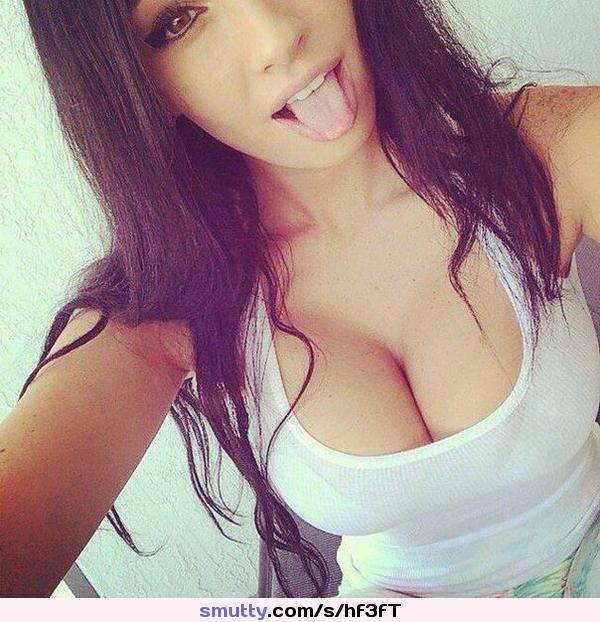 #teen #nicerack #bigtits #selfie #selfshot  #nonnude #brunette #tongueout #ypung #collegegirl #hottie #sexybabe #fit #phone #boobs