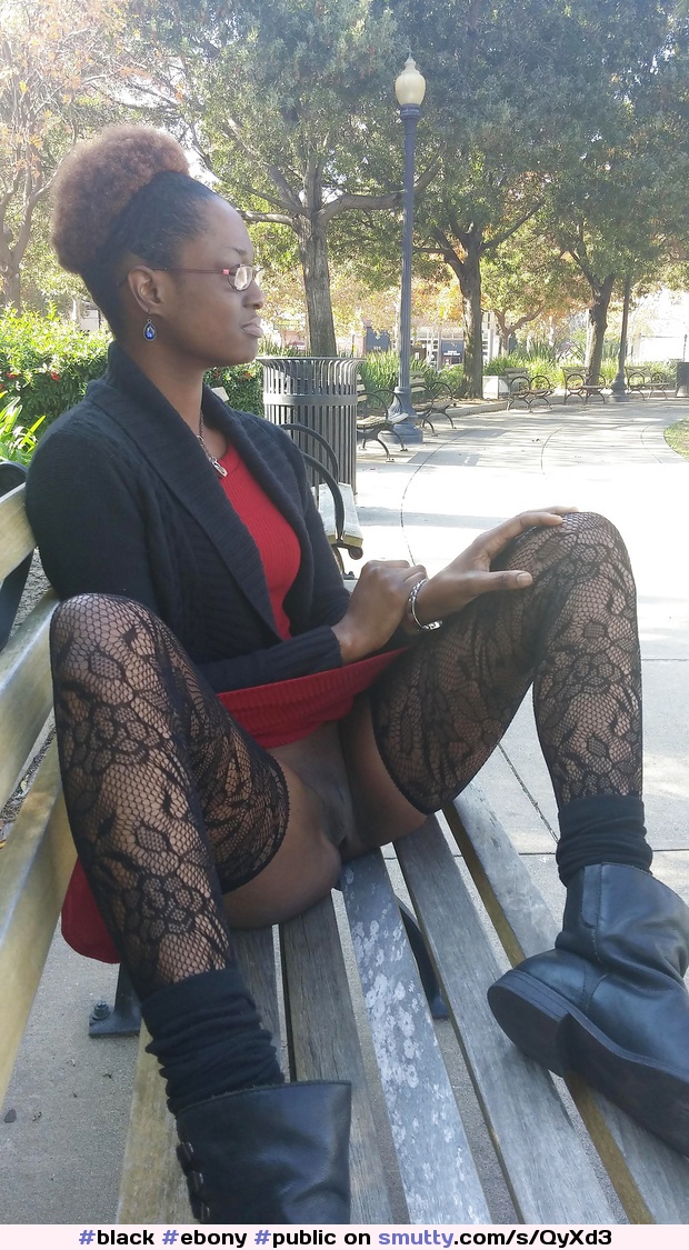 black #ebony #public #flashing #exhibitionist #pussy #park #glasses |  smutty.com