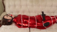 #Gif #Ballgag #Bound #Restrained #Bondage #Tied #CableTies #ForcedOrgasm #NonNude #Catsuit #Shiny #Red #CummingSoon