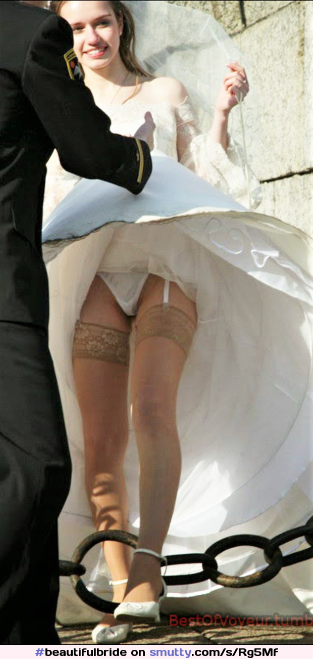 #beautifulbride#poised#weddingdress#gustygale#dressuplifts#whitepanties#stockingtops#suspenders#onview