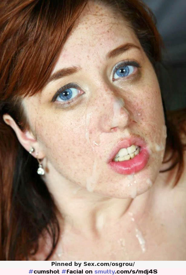 #cumshot #facial #cumonface #redhead #freckles #pale #blueeyes #eyecontact