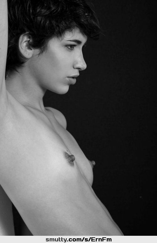 Leticia by Claudio Vignola #portrait #profile #gorgeous #smalltits #blackandwhite #nipples #slim #slender #shorthair #androgynous #pretty