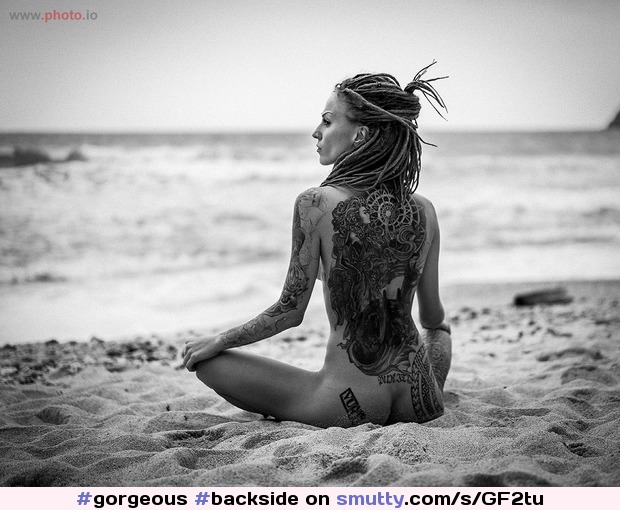 Jane Vurt/Pavel Prem #gorgeous #backside #outdoors #naturist #ocean #skinnydipping #tattoos #alt #dreadlocks #nicelegs #ass #greatass #waist