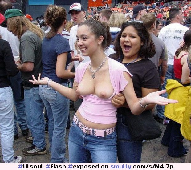 at events flashing Girls sporting