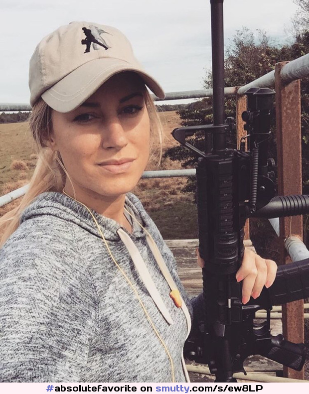 #absolutefavorite #blonde #gun #rifle #country #countrygirl #outdoors #ponytail #hat #cute #cuteface #smalltits