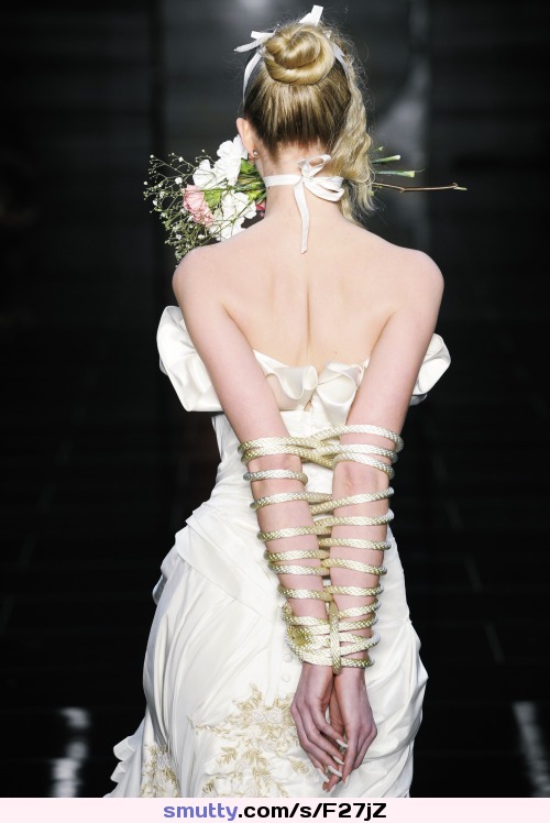 #armsback #ArmsBehindBack #bride #kneeling #flowers #submissive #subby #subbie #SubmissiveGirl #bondage #rope #ropes #RopeBondage
