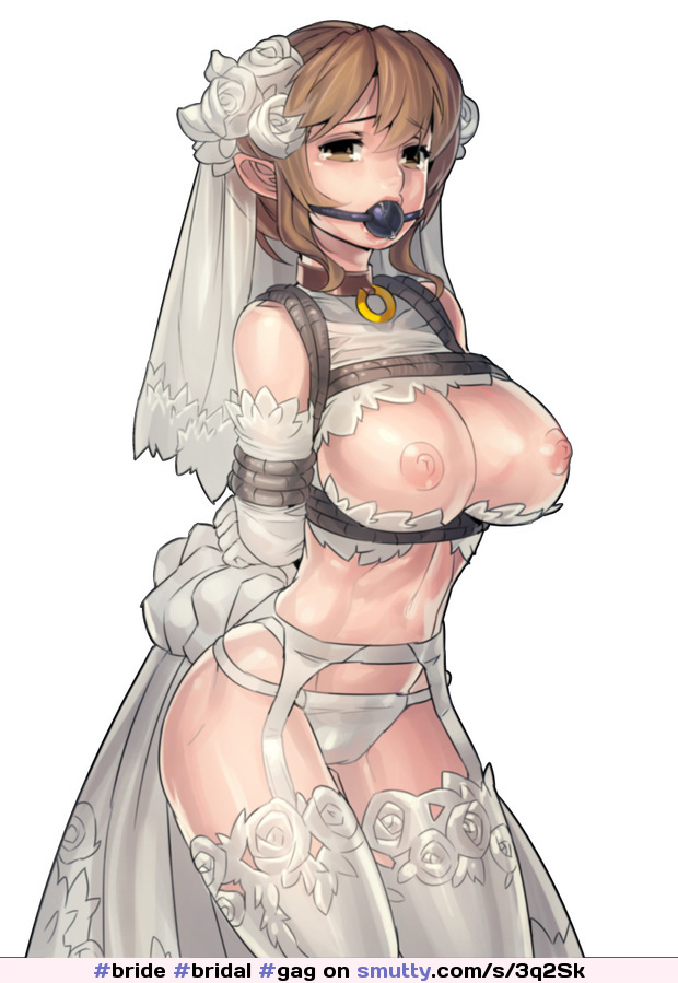 #bride #bridal #gag #gagged #ballgag #collar #collared #titsout #bondage #bdsm #armsback #armsbehindback #anime #ecchi #hentai #cartoon