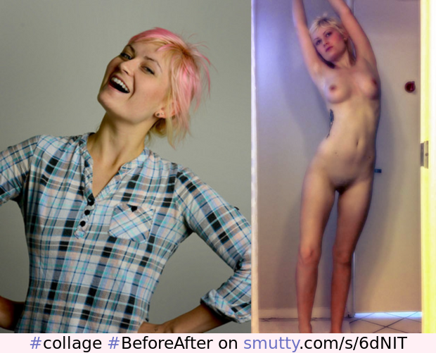 #collage #BeforeAfter #dressednude #clothedunclothed #onoff #tits #hot