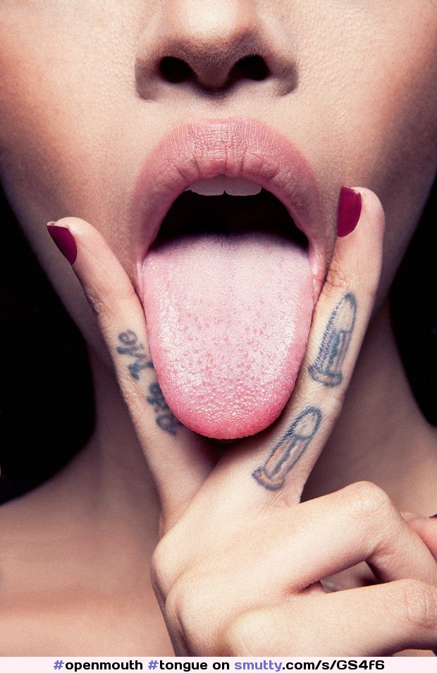 Openmouth Tongue Fingers Suggestive Beauty Teen