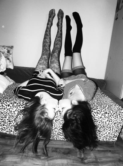 #ff #2girls #lesbian #lesbians #kissing #blackandwhite #nn #nonnude #legsup #socks #stockings #bed #girlfriends #realgirls #tender