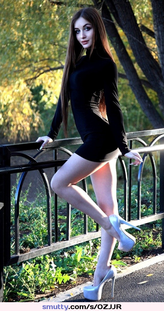 #teen #babe #brunette #darkhair #skinny #legs #heels #blackdress #shortdress #nn #dress #gothic #gothgirl #sexy #pale #hottie #petite #hot