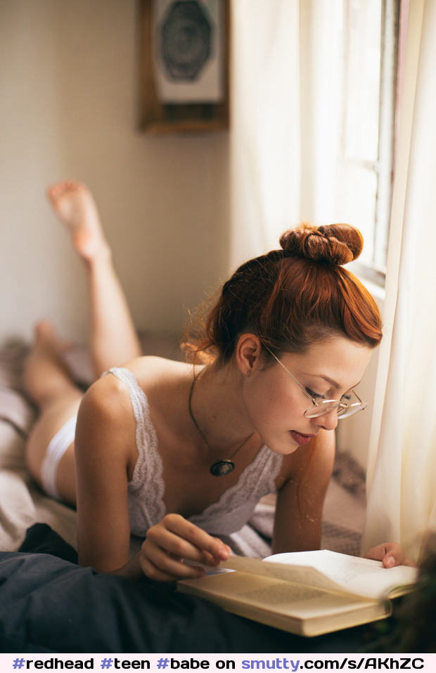 #redhead #teen #babe #glasses #feet #bed #nn #lace #lingerie #reading #books #bookworm #teenmistress #sexy #erotic #seductive #sultry #hot
