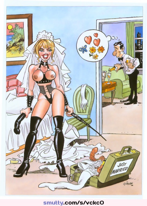 #JustMarried #cartoon #humor #funny #bride #wedding #bdsm