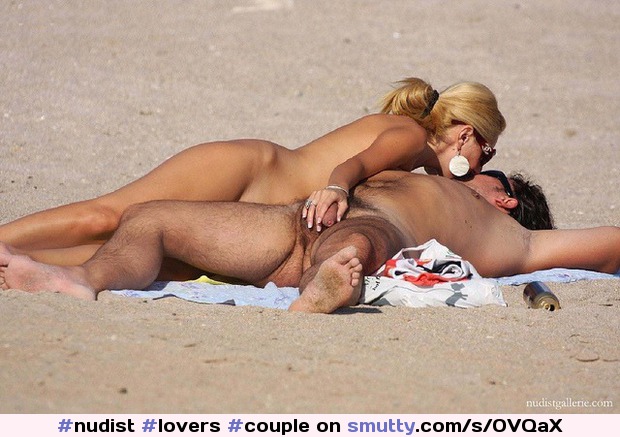 Kissing Nudists - Nudist Lovers Couple Beach Kissing CockInHandSexiezPix Web Porn
