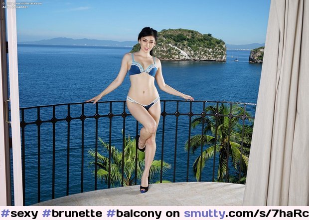 Sexy Brunette Balcony