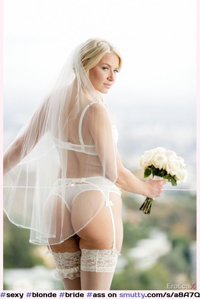 #sexy #blonde #bride #ass #lingerie #balcony