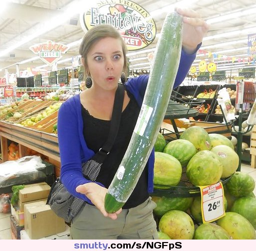 always happy to see her, she is really nice, obviously super horny.  if only my dick was as big as this cucumber. she bought two of them