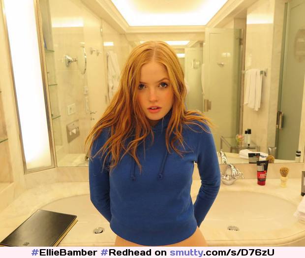 #EllieBamber #Redhead #Ginger #TwentyOne #Beauty #NoBottoms #AlmostNude #Freckles