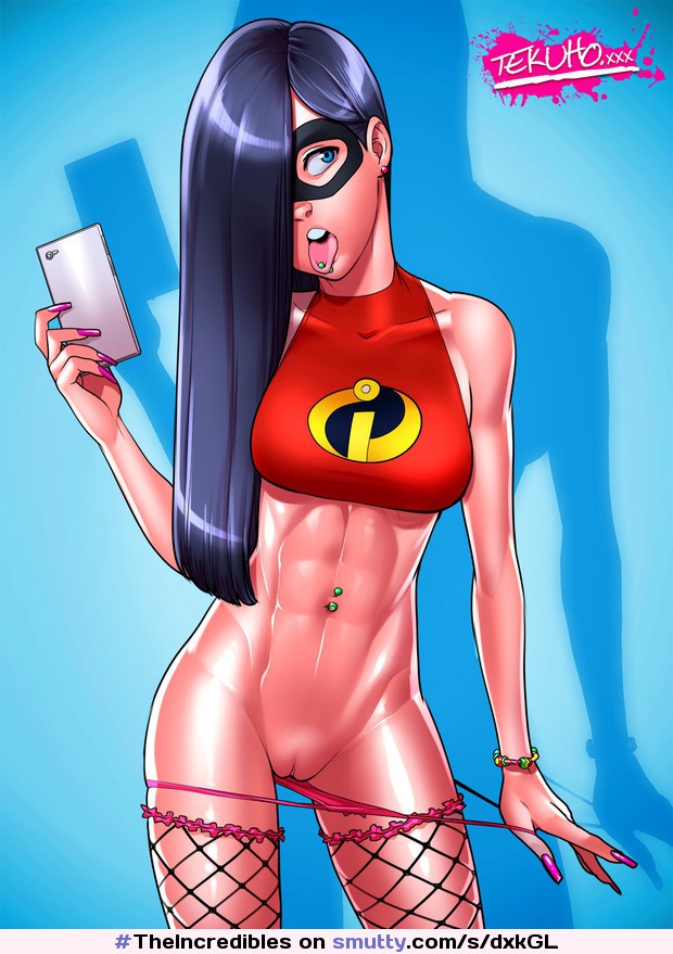 #TheIncredibles #VioletParr #hentai #posing #selfie #bottomless #piercing #teen #masked #tekuho #mobilephone #toungeout #sologirl