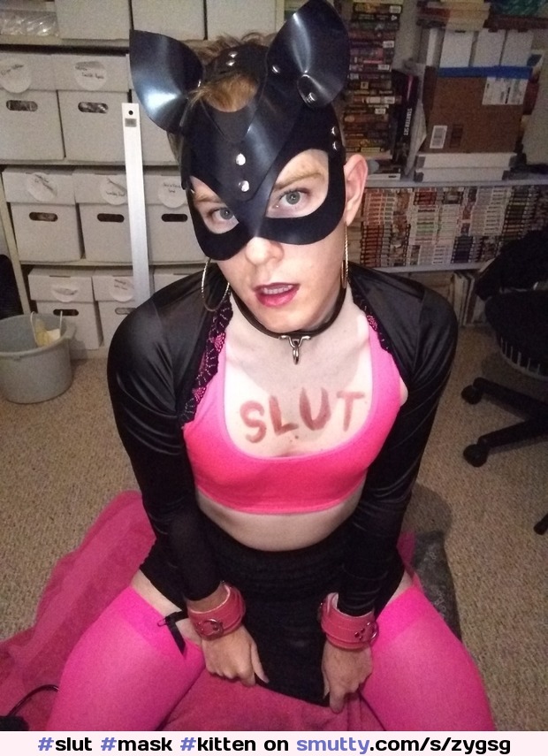 #slut #mask #kitten #submissive #bodywriting #pink #hotpink #bdsm #salivatingsub
