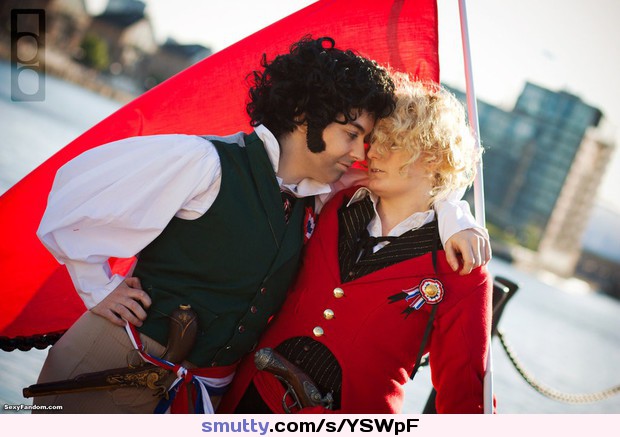 Bromantic Enjolras and Grantaire Les Miserables Cosplay by GoldenMochi and XMoonLillyX