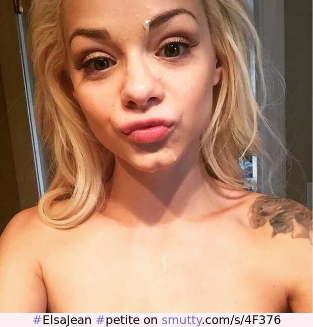 #ElsaJean #petite #blonde #teen #pornstar #spinner #nude #selfie #facial #shelovescum
