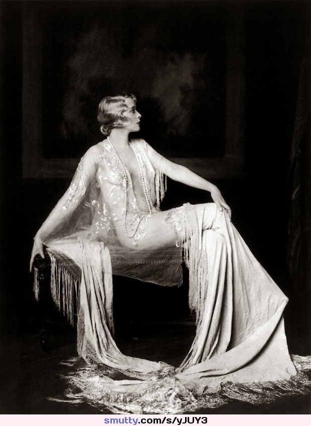 Muriel Finley by #AlfredCheneyJohnston #ZiegfeldGirl #shorthair #vintage #1920s #shawl #sheer #Draped #pearlnecklace