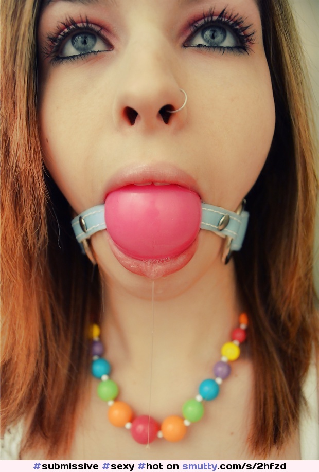 #submissive #sexy #hot #teen #sweet #pretty #ballgag #gagged #slave #pink #face #eyes #fucktoy #whore #brunette  #humiliation