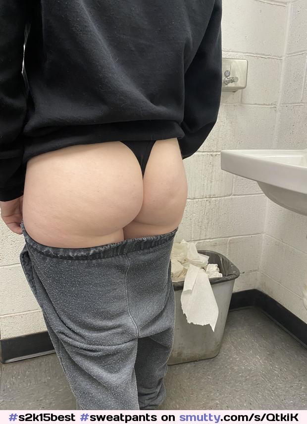 #s2k15best #sweatpants #public #bathroom #pantsdown #flash #peek #tease #thong #ass #mooning