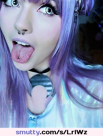 #young #teen #girl, #goth #pierced #target #tongue #nonnude #emo #purple