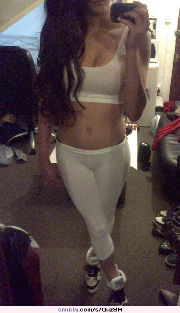 #whiteleggings #leggings #seethrough #seethru #yogapants #spandex #bigtits #cameltoe #slutwear #slut #thong #selfie #mirror #sexybody #hot