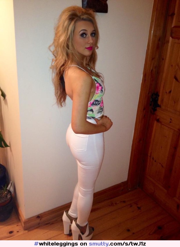 #whiteleggings #leggings #spandex #yogapants #ass #tight #niceass #hotass #booty #blonde #bimbo #slut #teen #needscock #pose #sexy #hot