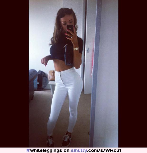 #whiteleggings #leggings #yogapants #spandex #seethrough #seethru #slut #slutwear #chav #chavslut #showoff #selfie #teen #cute #hot #fit