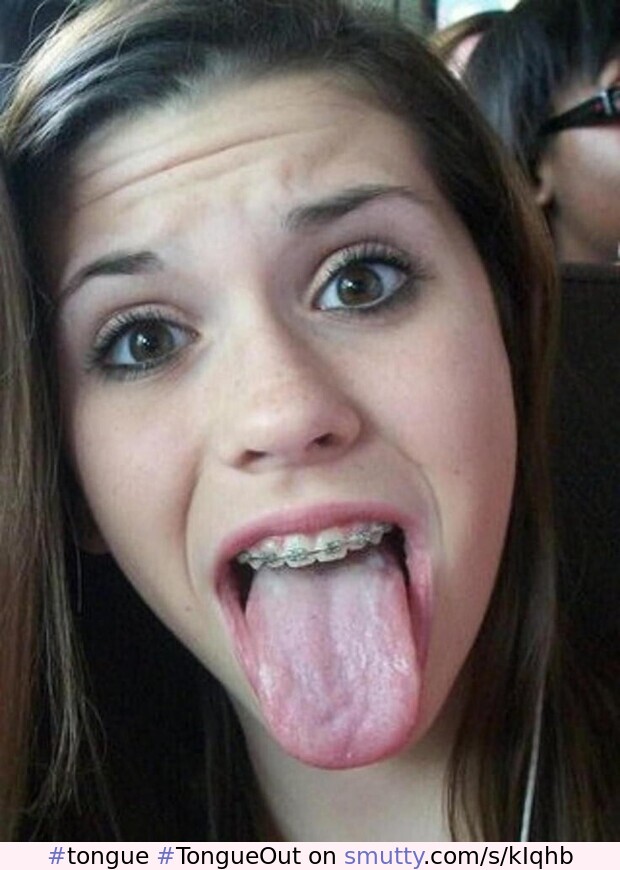 #tongue #TongueOut #braces #teen #selfie #amateur #AmateurTeen #brunette #cute #eyes
